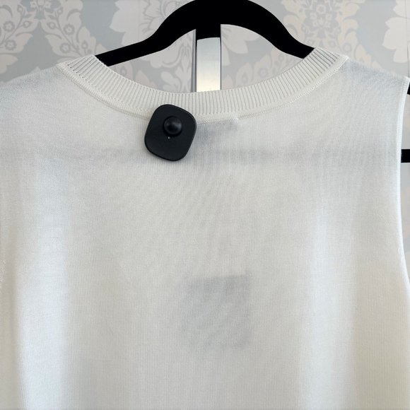 ST. JOHN Black Label Floral Silk Front & Knit Sweater Shell - Picture 6 of 11